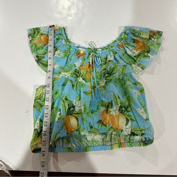 BB Dakota by Steve Madden Zest For Life Lemon Print Off Shoulder Top Size S - Picture 9 of 9